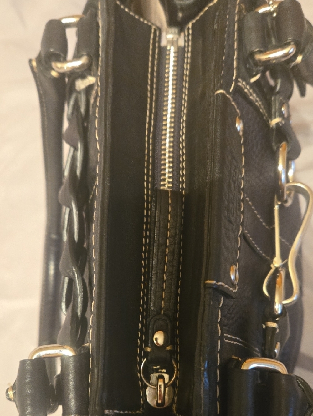 Black Pebble Leather Coach Purse The Hampton Satchel - Picture 11 of 15